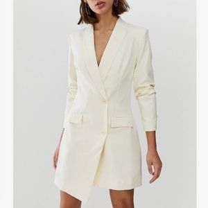 Unique21 Long Sleeved Tuxedo Blazer Short Dress